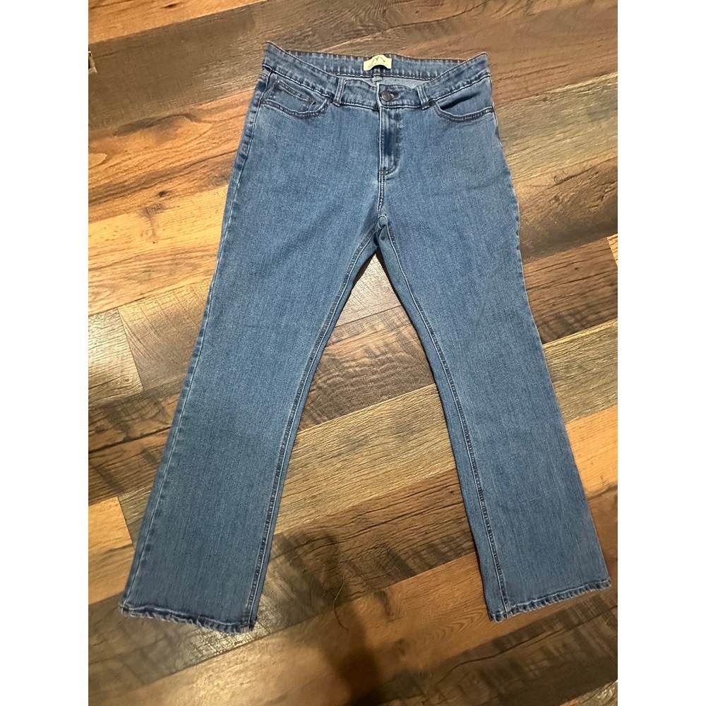 Blue Mountain Womens‎ Straight Leg Jeans Medium Wash Blue Size 12 Stretch Denim